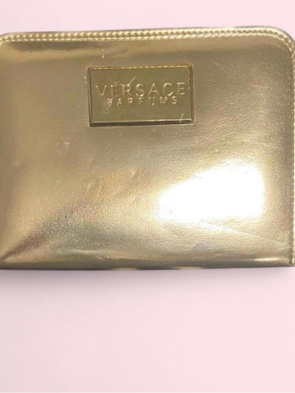 Versace Parfums Metallic Gold Cosmetic Pouch